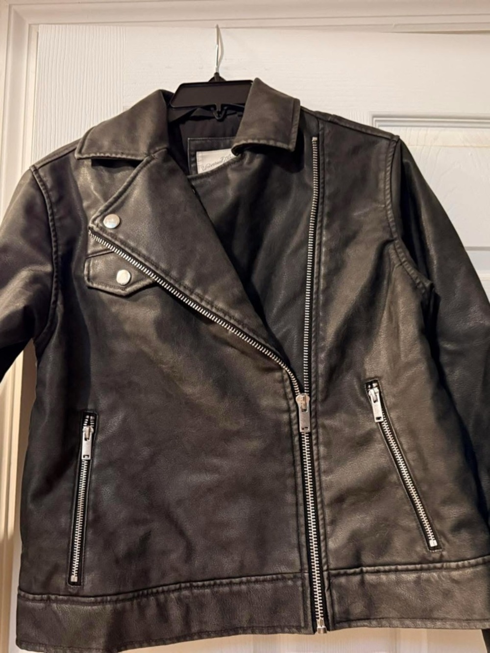 Universal Thread Black Leather Asymmetric Moto Jacket